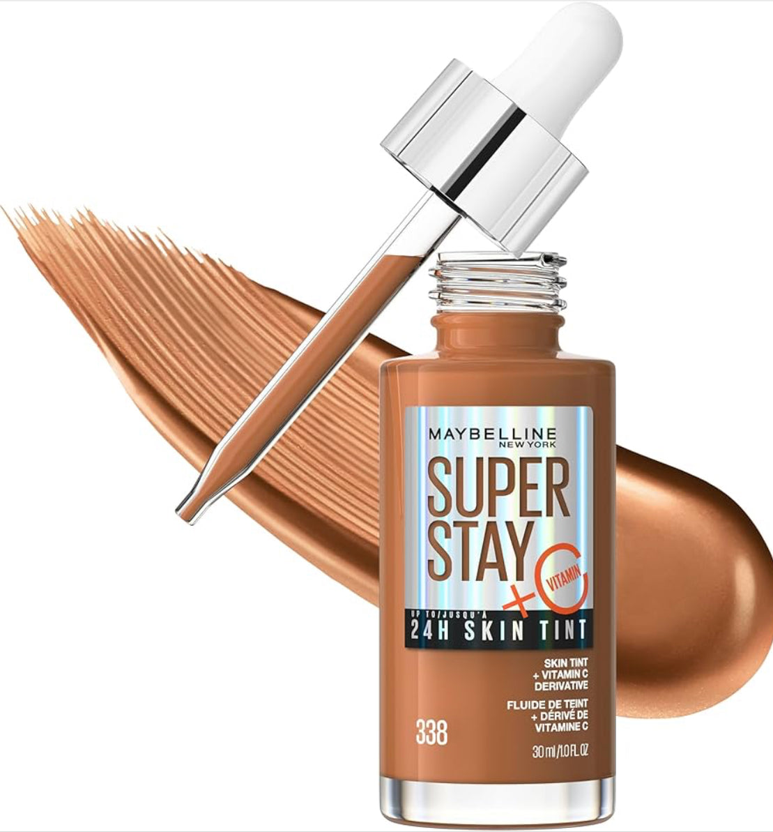 Maybelline Super Stay Up to 24HR Skin Tint, Radiant Light-to-Medium Coverage Foundation, Infused With Vitamin C