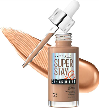 Maybelline Super Stay Up to 24HR Skin Tint, Radiant Light-to-Medium Coverage Foundation, Infused With Vitamin C