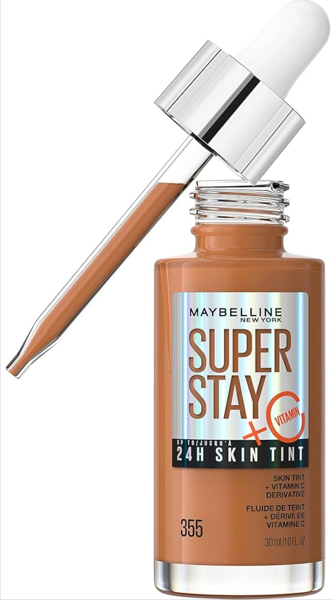 Maybelline Super Stay Up to 24HR Skin Tint, Radiant Light-to-Medium Coverage Foundation, Infused With Vitamin C