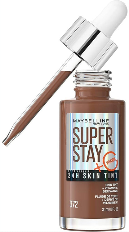 Maybelline Super Stay Up to 24HR Skin Tint, Radiant Light-to-Medium Coverage Foundation, Infused With Vitamin C