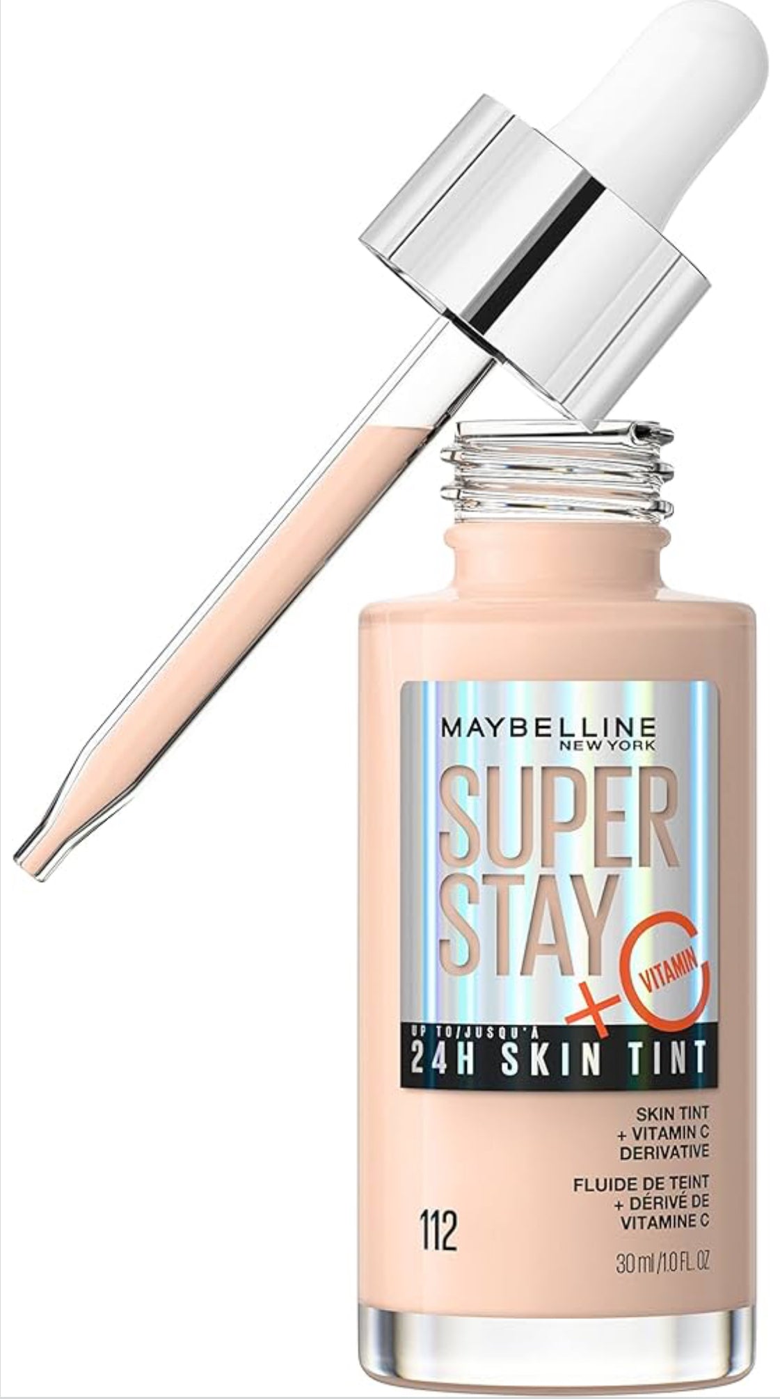 Maybelline Super Stay Up to 24HR Skin Tint, Radiant Light-to-Medium Coverage Foundation, Infused With Vitamin C