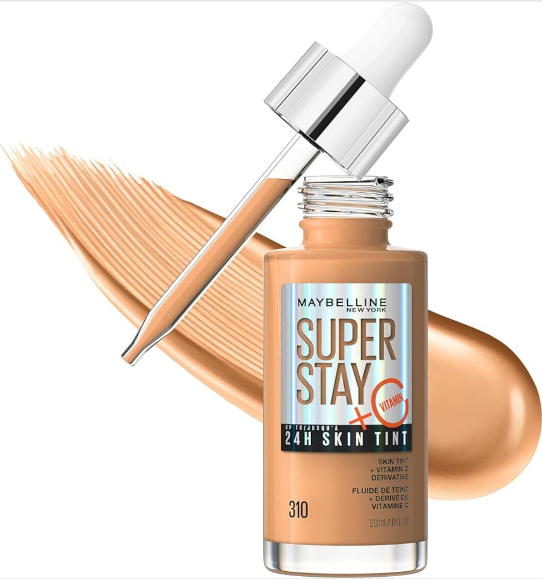 Maybelline Super Stay Up to 24HR Skin Tint, Radiant Light-to-Medium Coverage Foundation, Infused With Vitamin C