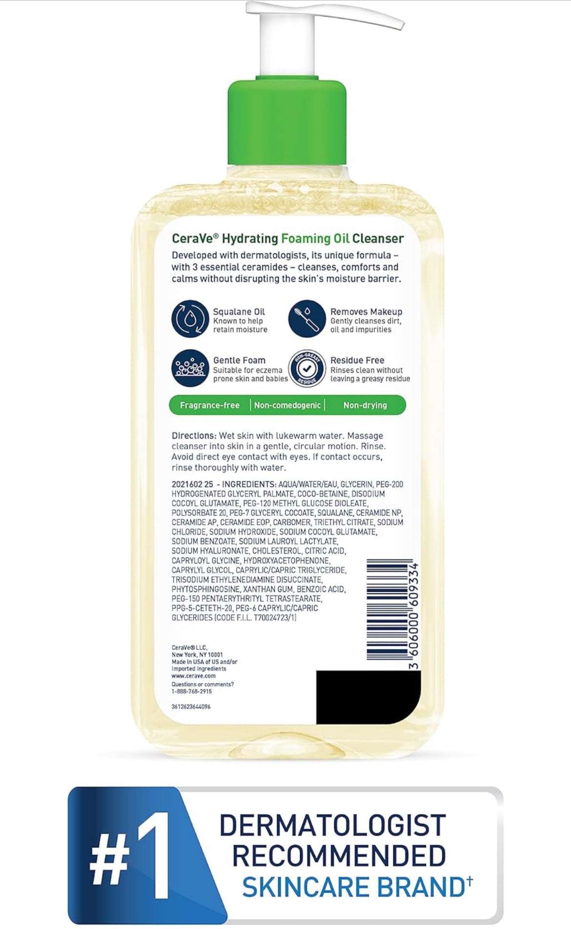 CeraVe Hydrating Foaming Oil Cleanser 8 FL Oz